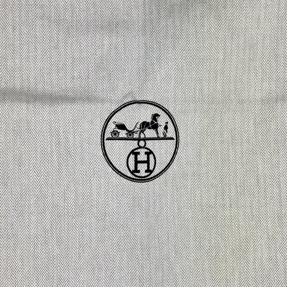 Authentic Hermès Beige Herringbone Dust Bag with Drawstring & Logo Never Used - Picture 2 of 8